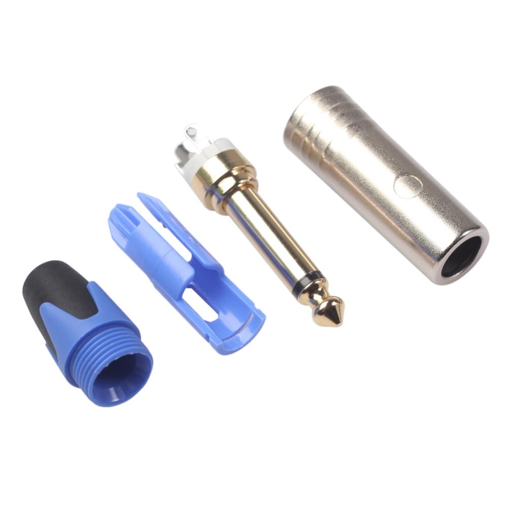 6.35mm Stereo Jack Plug for DIY Audio Soldering for Microphone