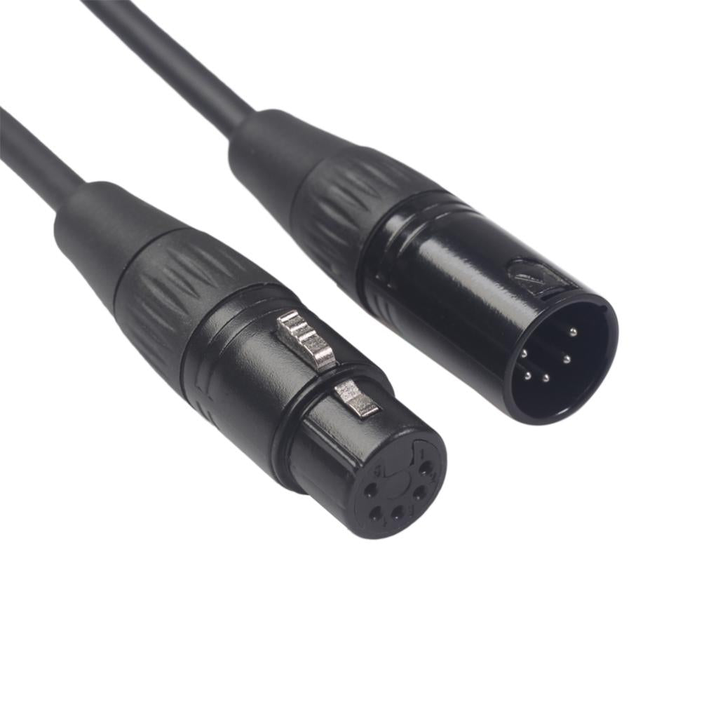 Black 5Pin XLR Male Plug to 5Pin XLR Female Audio Cable Adapter XK1075 5m