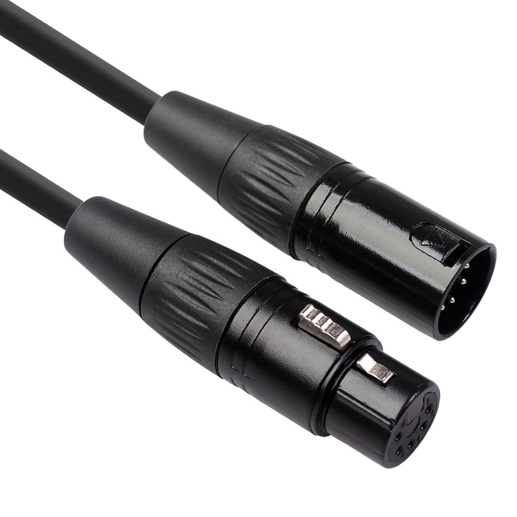 Black 5Pin XLR Male Plug to 5Pin XLR Female Audio Cable Adapter XK1075 5m
