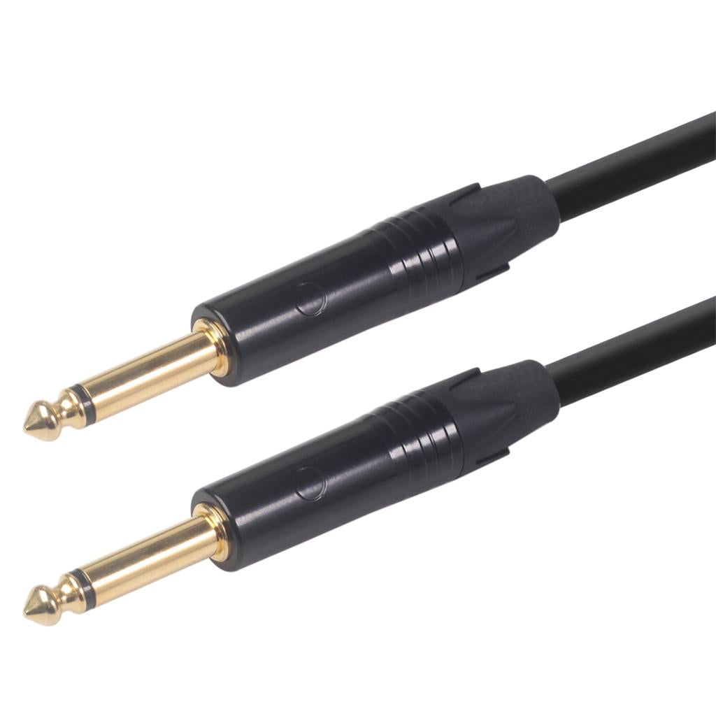 6.35mm Jack Male to Male Audio Line for Guitar Mixer Amplifier Black 3m