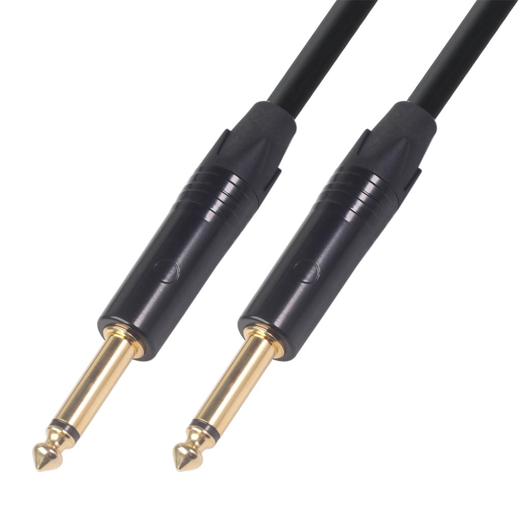 6.35mm Jack Male to Male Audio Line for Guitar Mixer Amplifier Black 3m