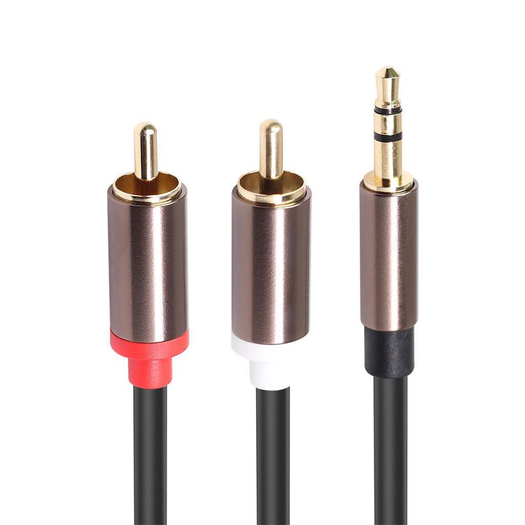 3.5 to Dual Lotus Converter Electronic Connecting Cable f/ Laptop MP3 MP4 2m