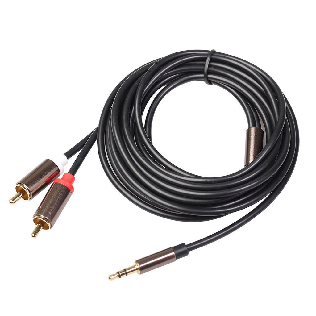 3.5 to Dual Lotus Converter Electronic Connecting Cable f/ Laptop MP3 MP4 3m