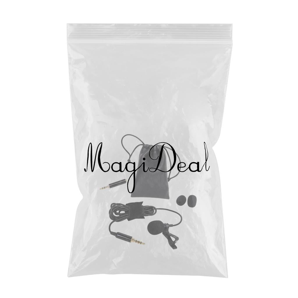 Mini Lavalier Lapel Microphone with Easy Clip w/ 3pcs Mic Cover for Phone PC