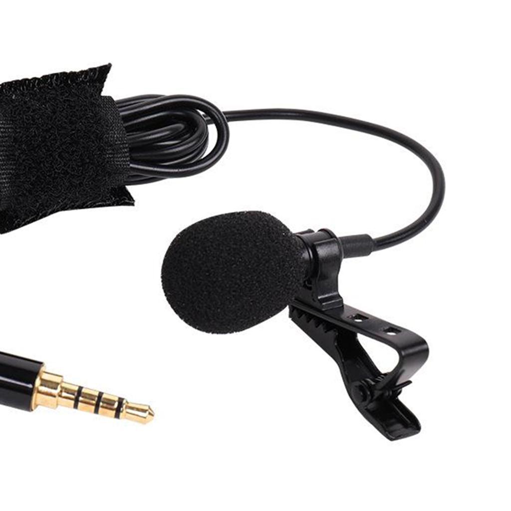 Mini Lavalier Lapel Microphone with Easy Clip w/ 3pcs Mic Cover for Phone PC