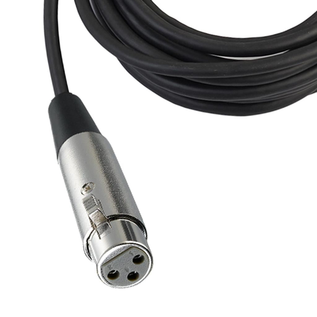 BLACK XLR 3 pin MALE TO FEMALE MIC MICROPHONE PATCH EXTENSION CABLE 16ft