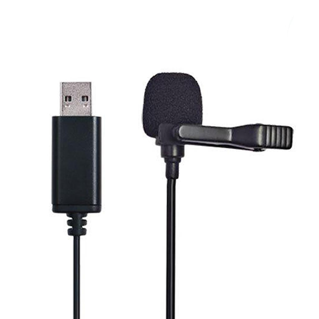 USB External Microphone W/ Collar Clip Mic & Cable for Smartphone Laptop PC