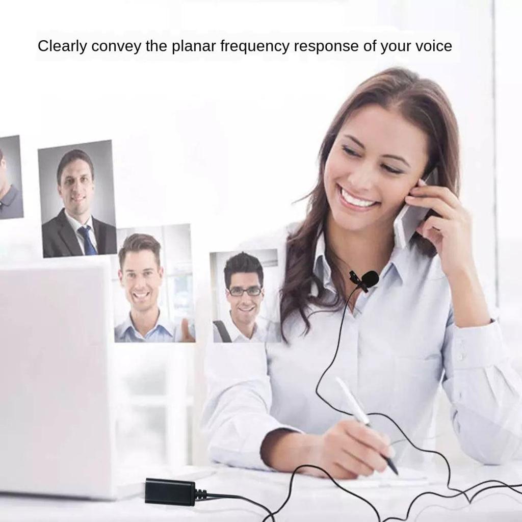 USB External Microphone W/ Collar Clip Mic & Cable for Smartphone Laptop PC