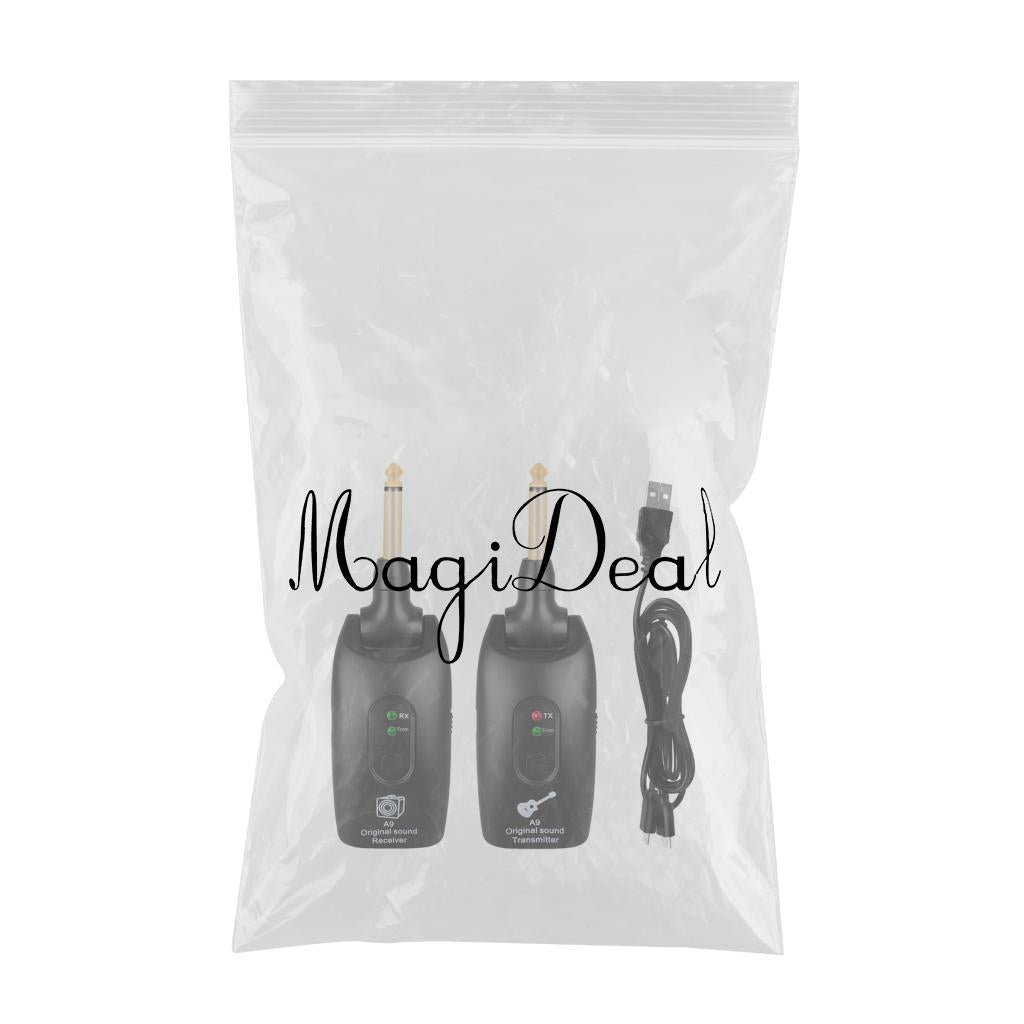 2.4GHZ Wireless Guitar System Transmitter Receiver Pickup Amplifier Black