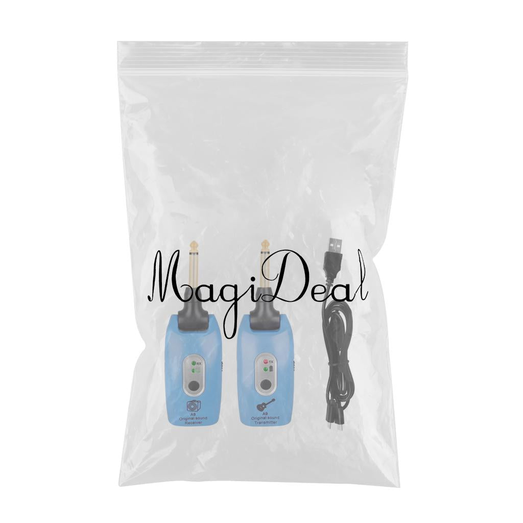 2.4GHZ Wireless Guitar System Transmitter Receiver Pickup Amplifier Blue