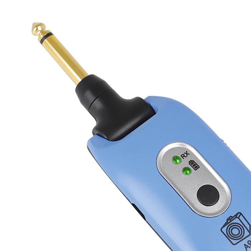 2.4GHZ Wireless Guitar System Transmitter Receiver Pickup Amplifier Blue