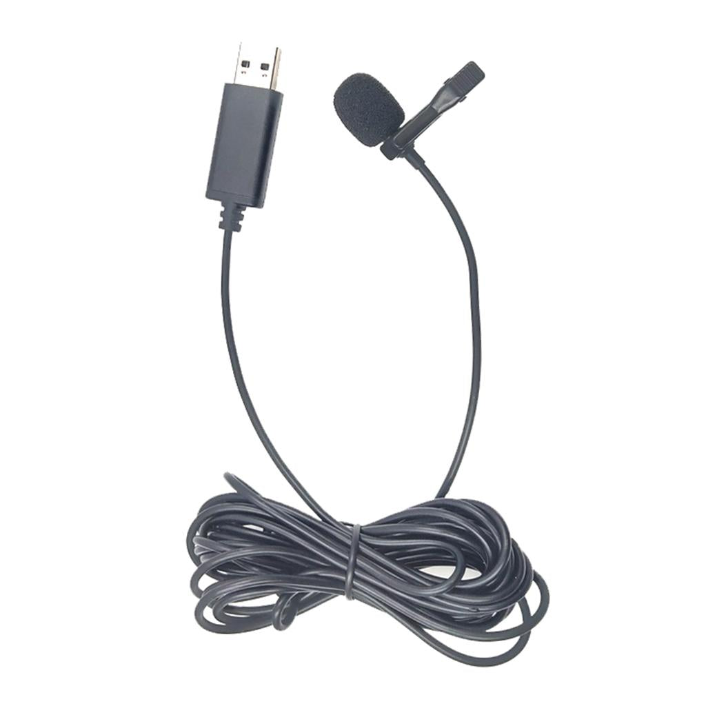 USB Mini Clip On Microphone Mic with Tie Collar Shirt Clip Omnidirectional