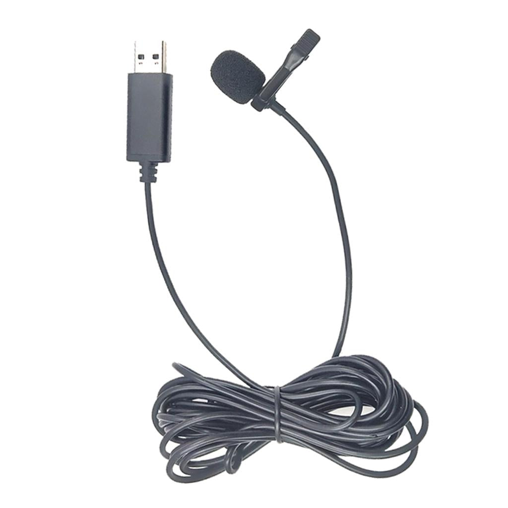 USB Mini Clip On Microphone Mic with Tie Collar Shirt Clip Omnidirectional