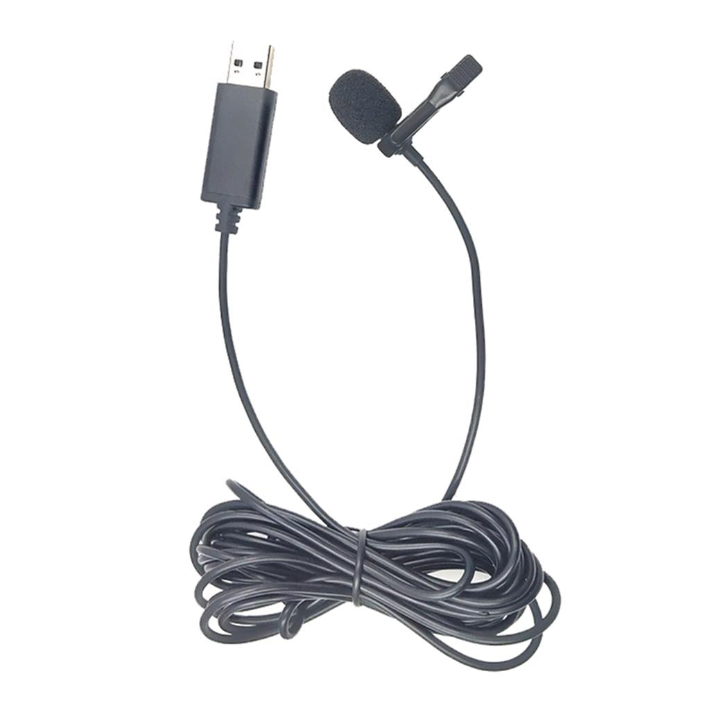 USB Mini Clip On Microphone Mic with Tie Collar Shirt Clip Omnidirectional