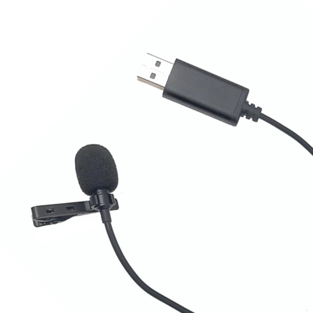 USB Mini Clip On Microphone Mic with Tie Collar Shirt Clip Omnidirectional