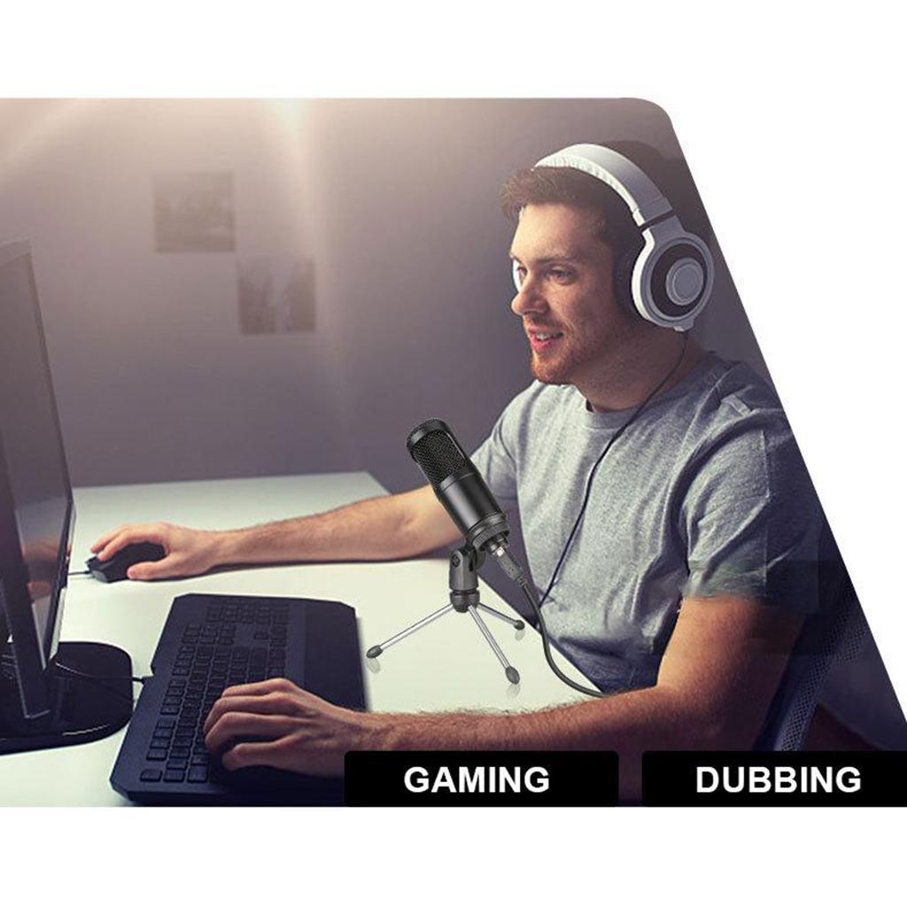 USB Studio Recording Microphone,Condenser Broadcast Mic w/ Stand Recording