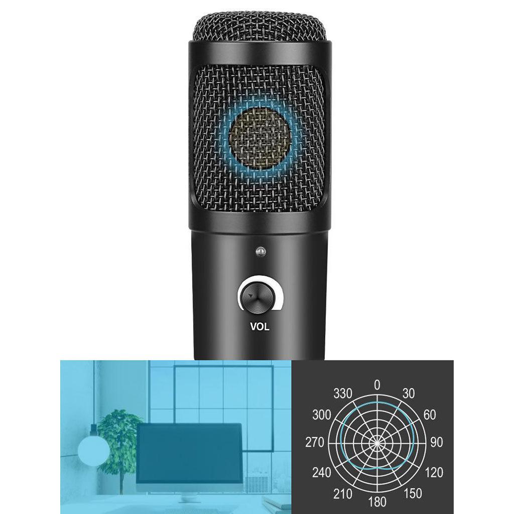 USB Studio Recording Microphone,Condenser Broadcast Mic w/ Stand Recording