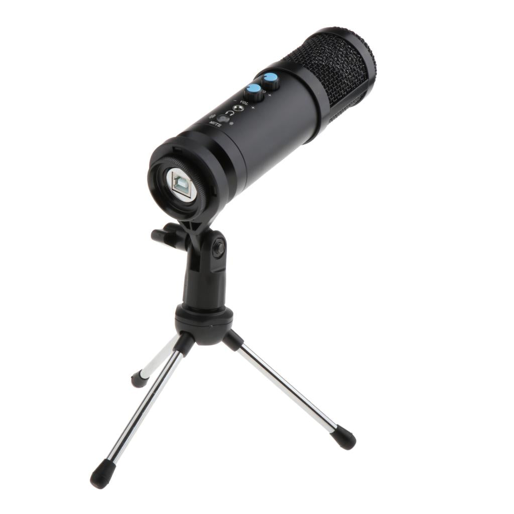 USB Microphone with Tripod Stand for Game Chat Video Conference Recording