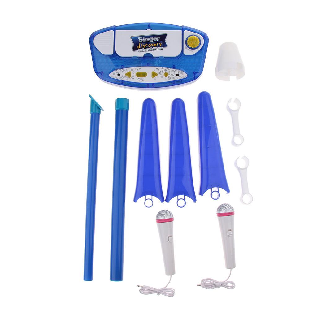 Excellent Funny Kids Children Mic Karaoke Machine Adjustable Toy Gift blue
