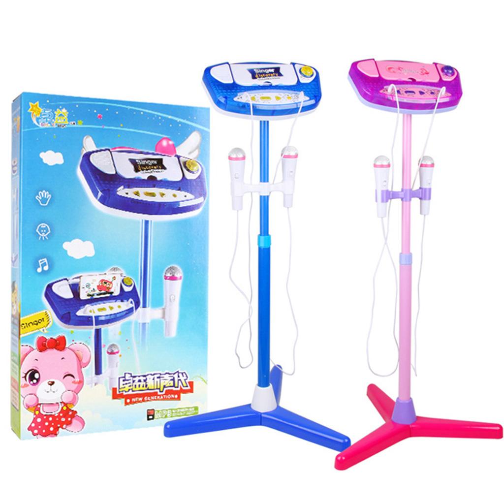 Excellent Funny Kids Children Mic Karaoke Machine Adjustable Toy Gift blue