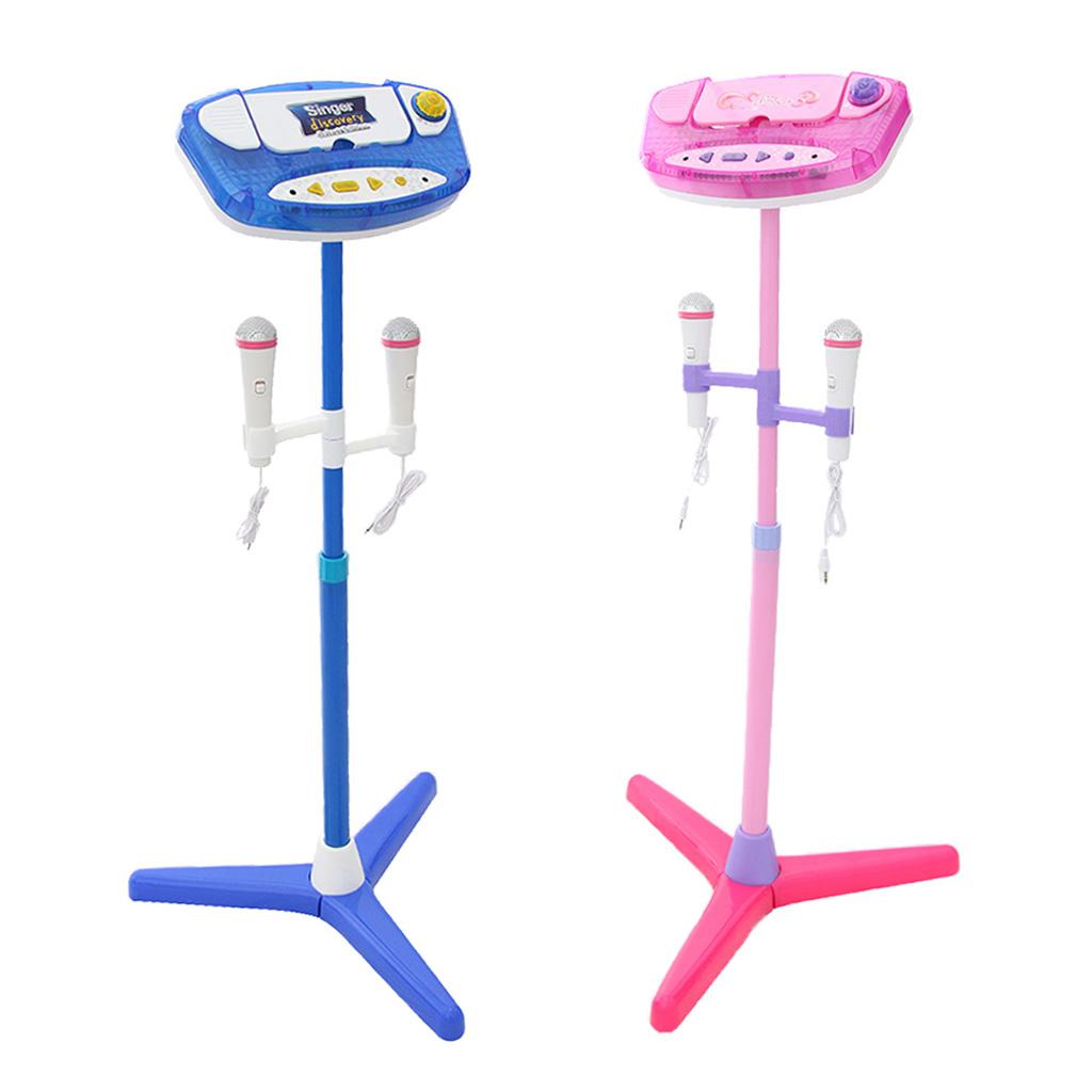 Excellent Funny Kids Children Mic Karaoke Machine Adjustable Toy Gift blue