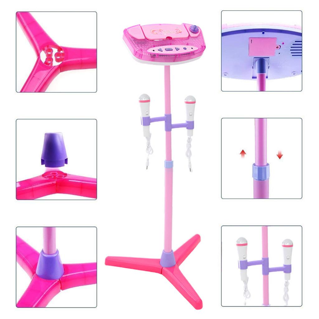 Excellent Funny Kids Children Mic Karaoke Machine Adjustable Toy Gift pink