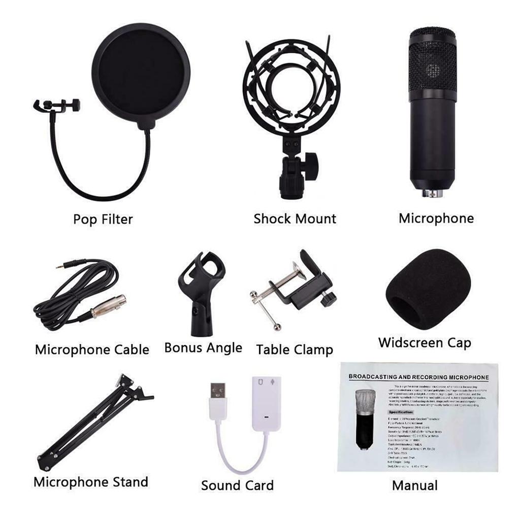 Condenser Microphone Kit Professional Broadcasting Studio Recording Mic