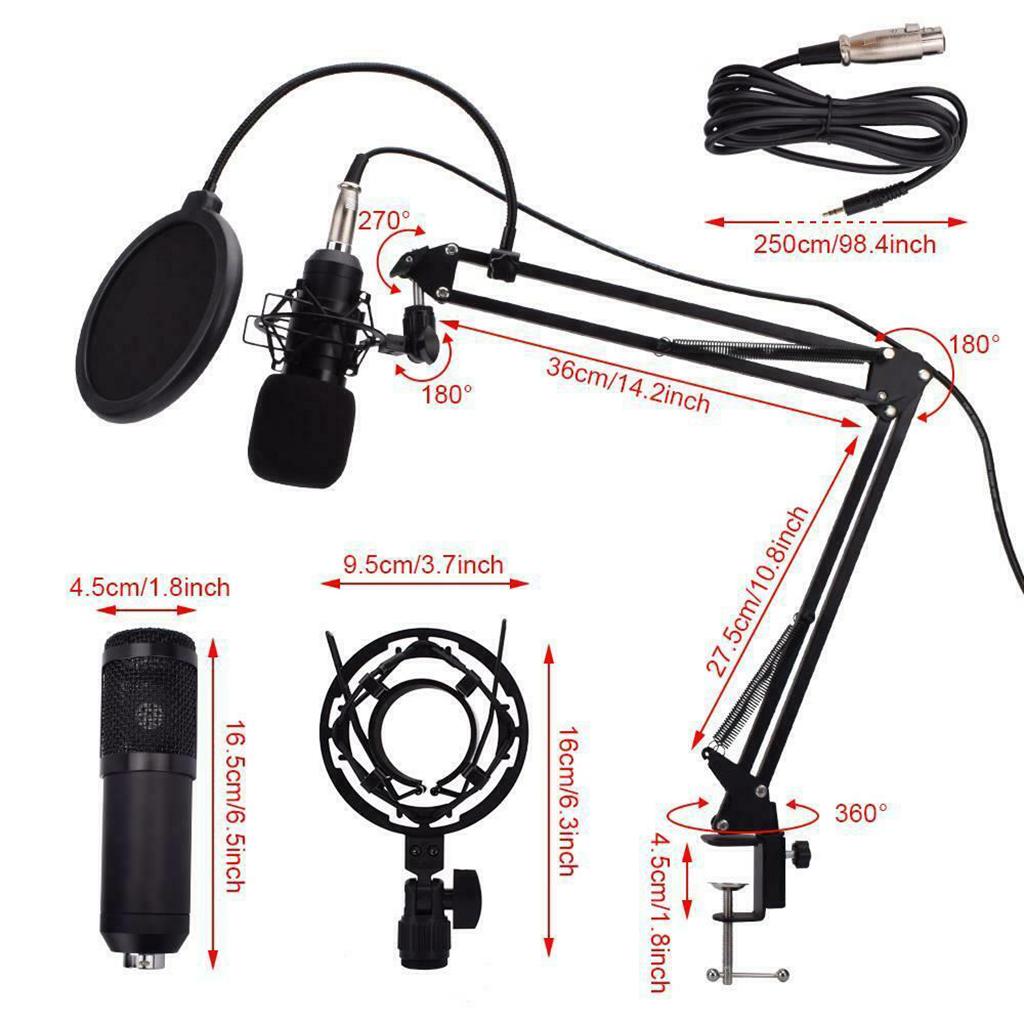 Condenser Microphone Kit Professional Broadcasting Studio Recording Mic