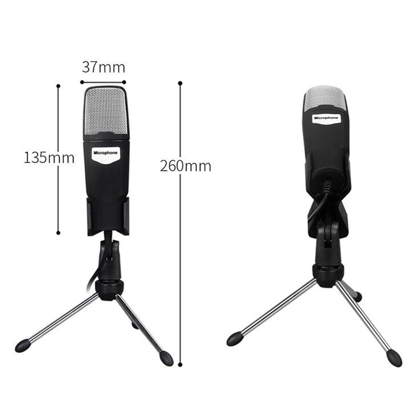 PC Condenser Microphone Cardioid Studio Sound Recording Mic with Tripod