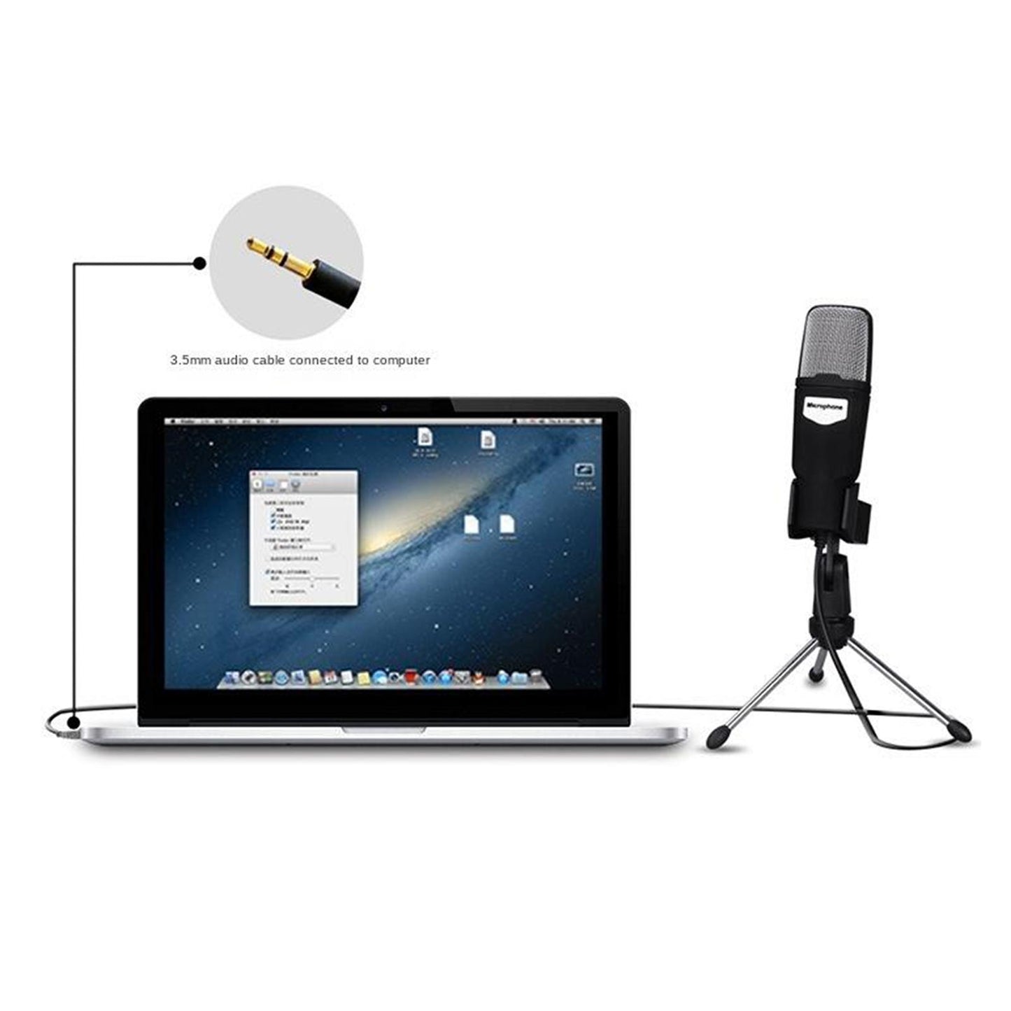 Condenser USB Microphone w/ Tripod for Chat Studio Recording PC Mic