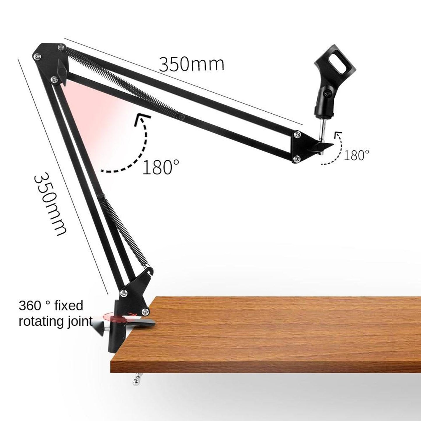 Studio Microphone Scissor Mount Arm Stand Max Load 1.8KG for Video Recording