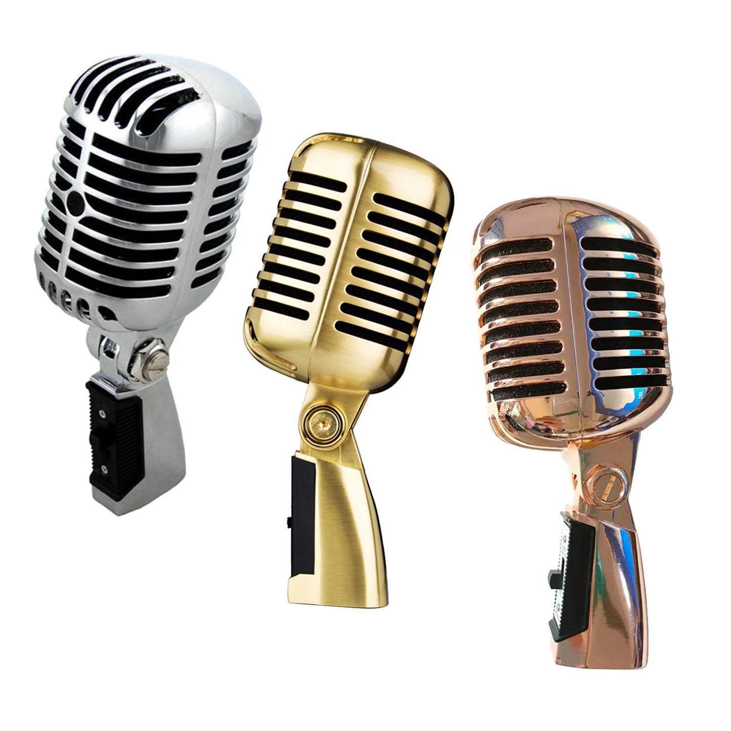 Classic Vintage Dynamic Vocal Microphone for Live Stage Karaoke Gold