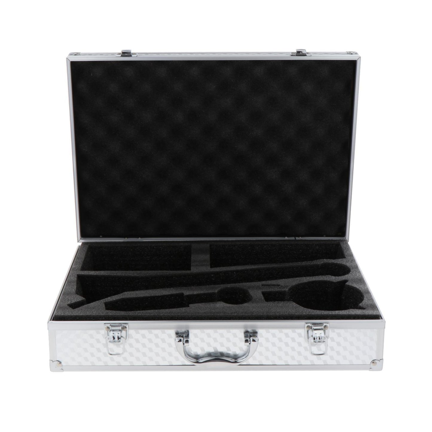 Microphone Storage Case Lockable Metal Flight Box for Mics Cables - Silver