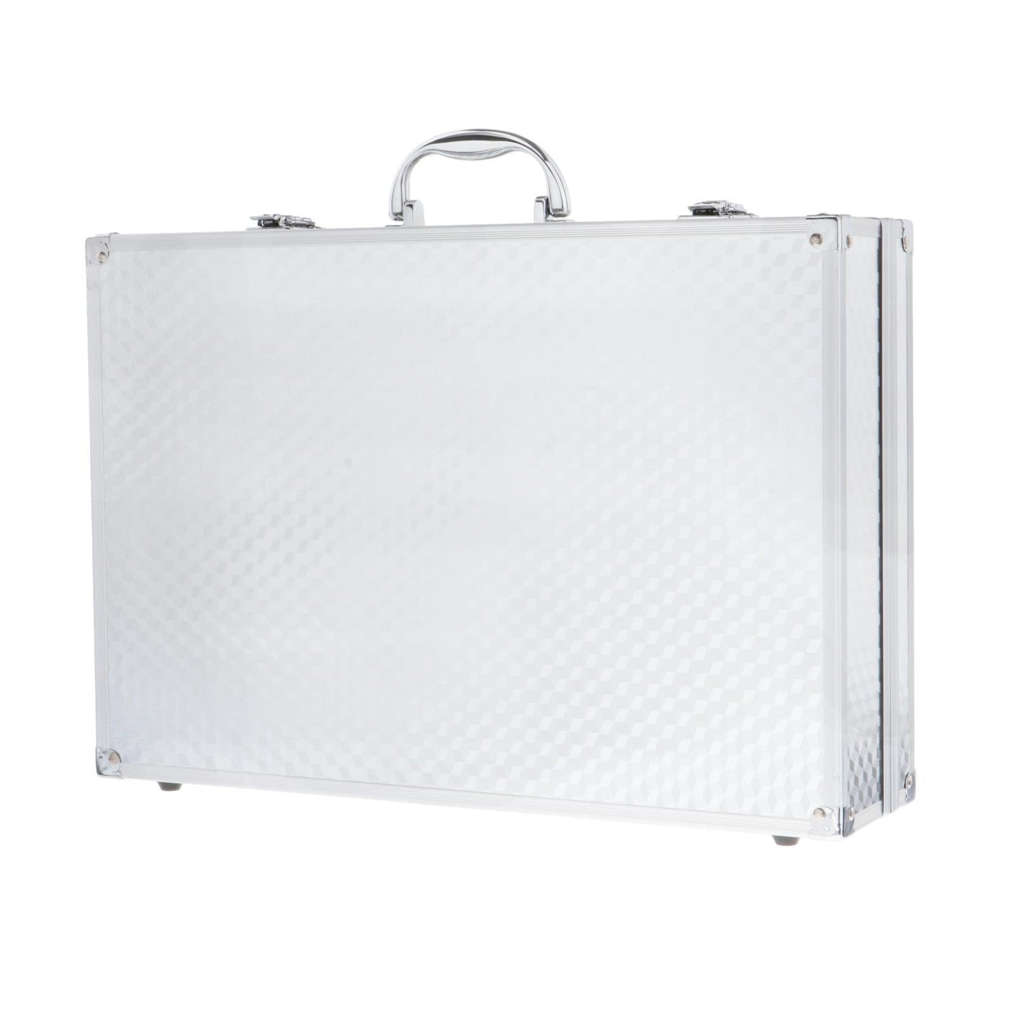 Microphone Storage Case Lockable Metal Flight Box for Mics Cables - Silver