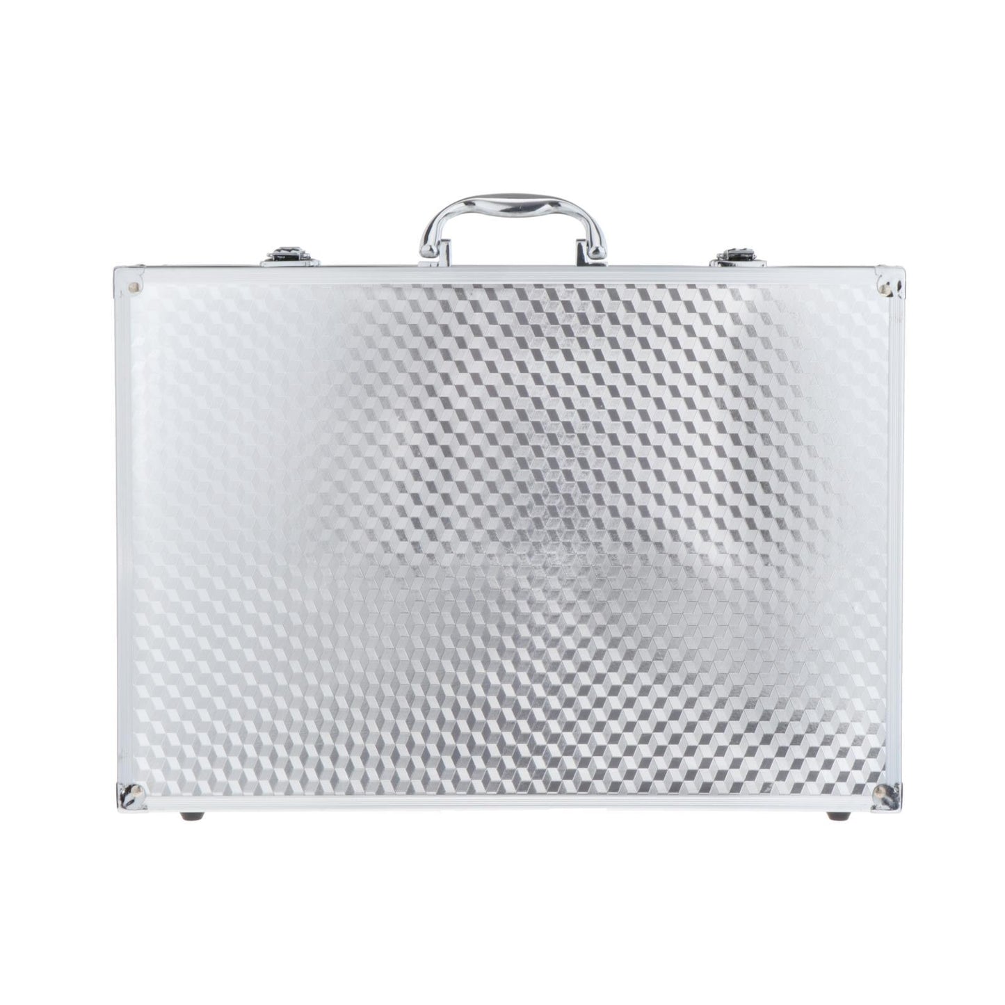 Microphone Storage Case Lockable Metal Flight Box for Mics Cables - Silver