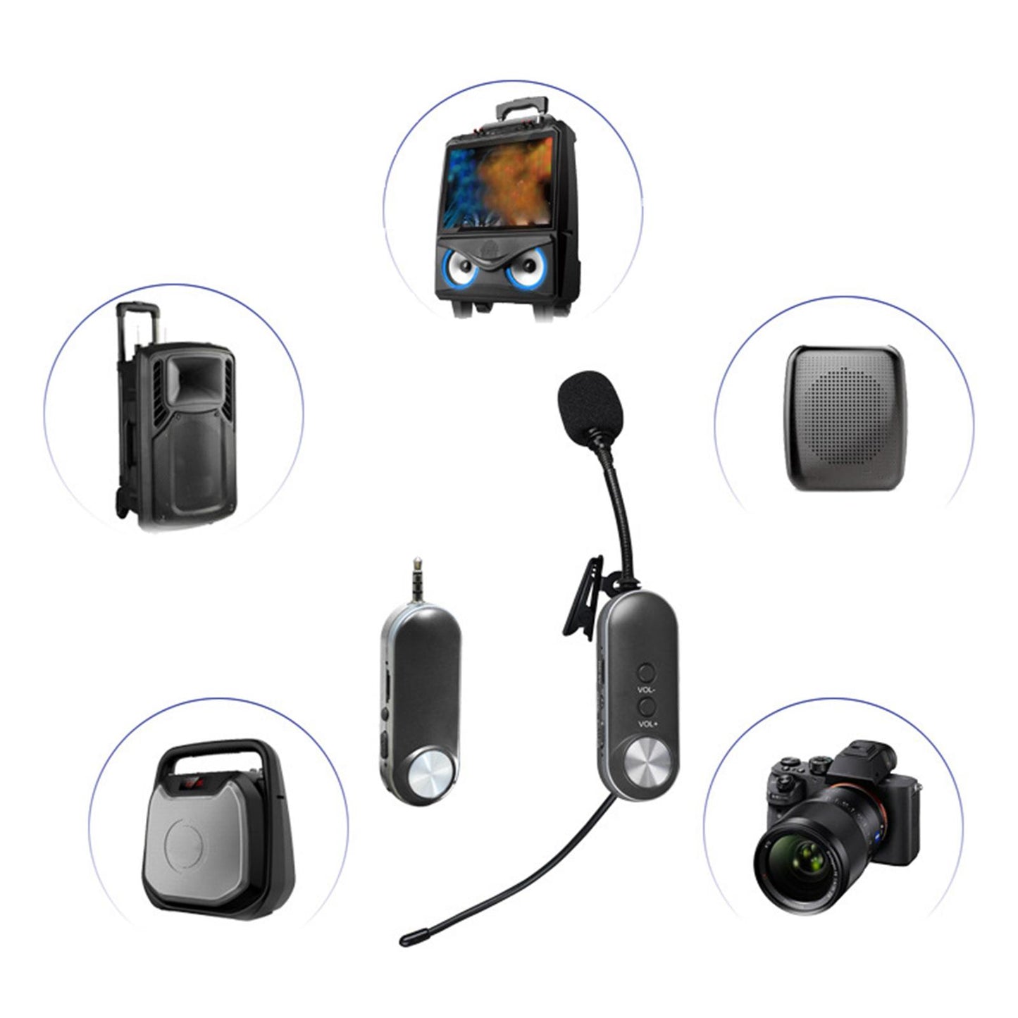 Mini Lavalier Microphone with Receiver for Lecturers Interviewers Gaming