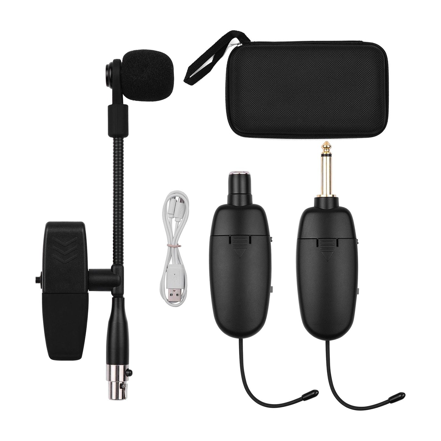 UHF Wire-less Saxophone Microphone Brass Mic System Receiver & Transmitter