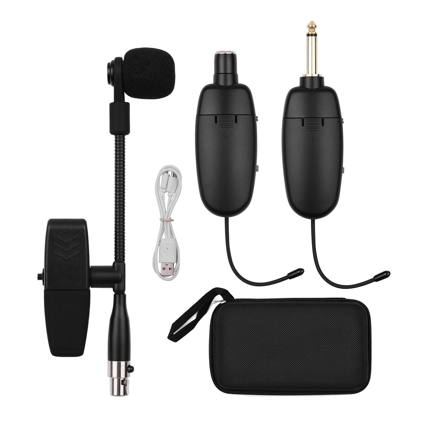 UHF Wire-less Saxophone Microphone Brass Mic System Receiver & Transmitter