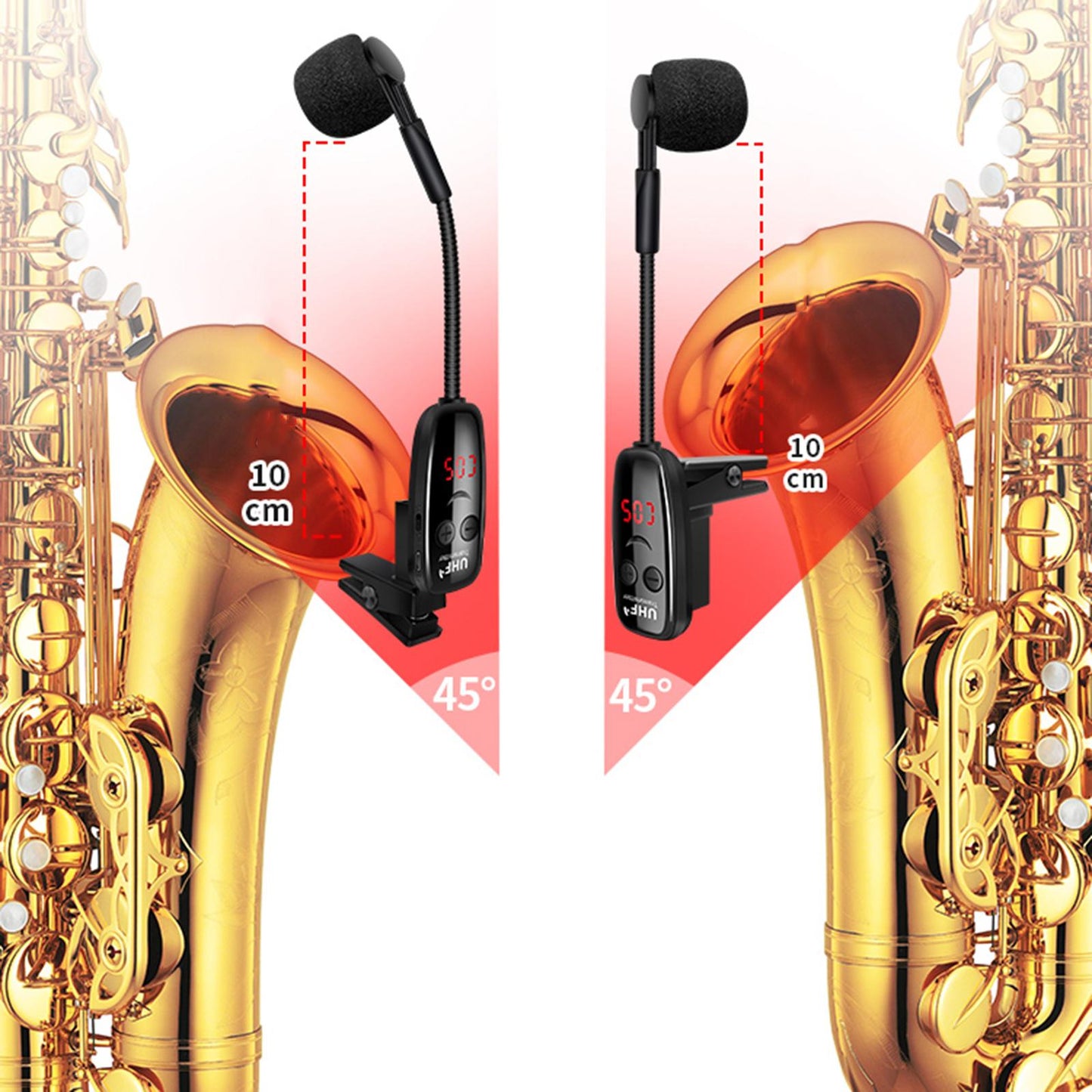 UHF Professional Microphone W/ Display Wireless Microphone 160ft Range