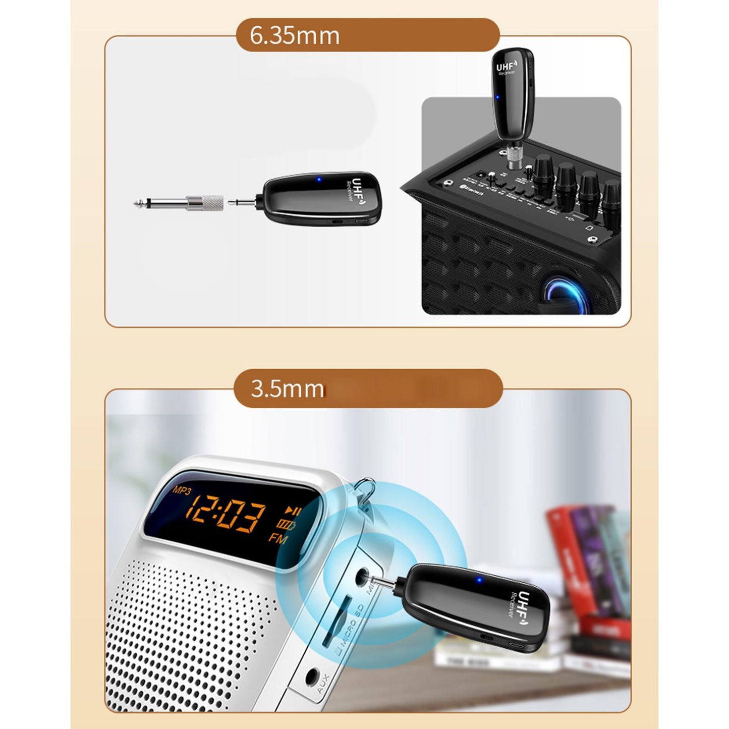 UHF Professional Microphone W/ Display Wireless Microphone 160ft Range