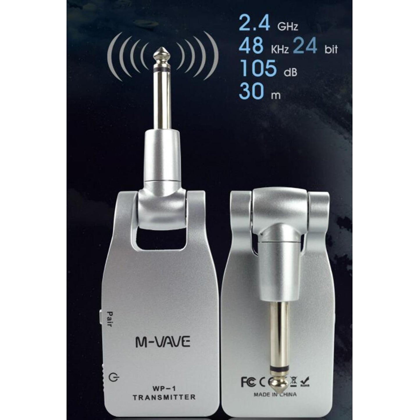 Wireless Transmitter Receiver 6 Channels Lithium Battery Rechargeable Guitar