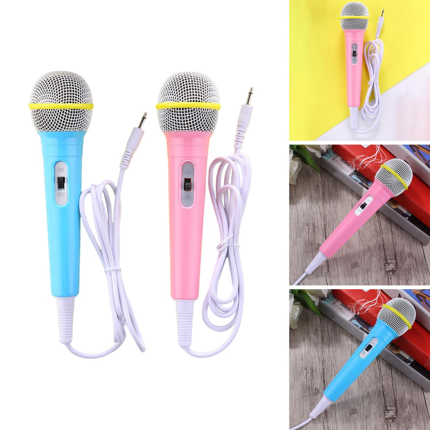 Wired Girls Boys Microphone Kids Mic Gift For Karaoke Singing Home Music Pink