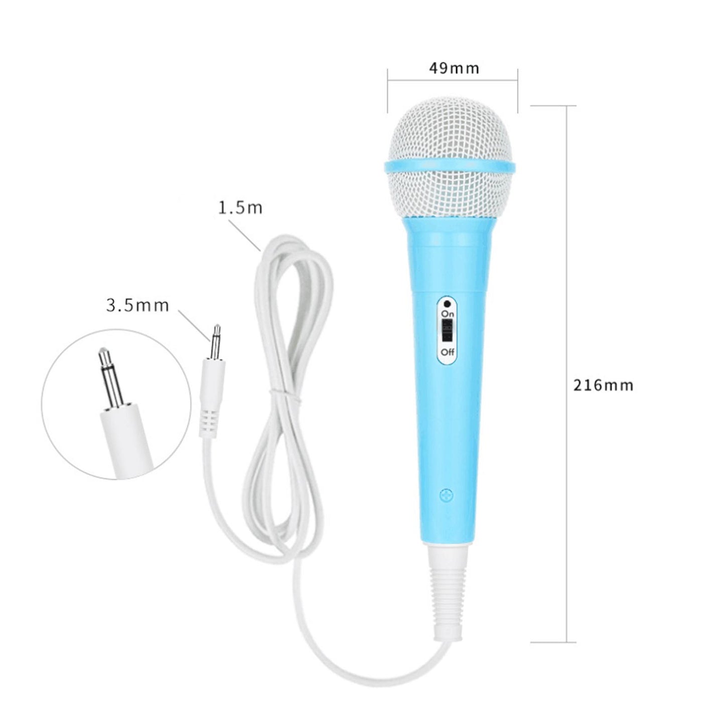 Wired Girls Boys Microphone Kids Mic Gift For Karaoke Singing Home Music Blue