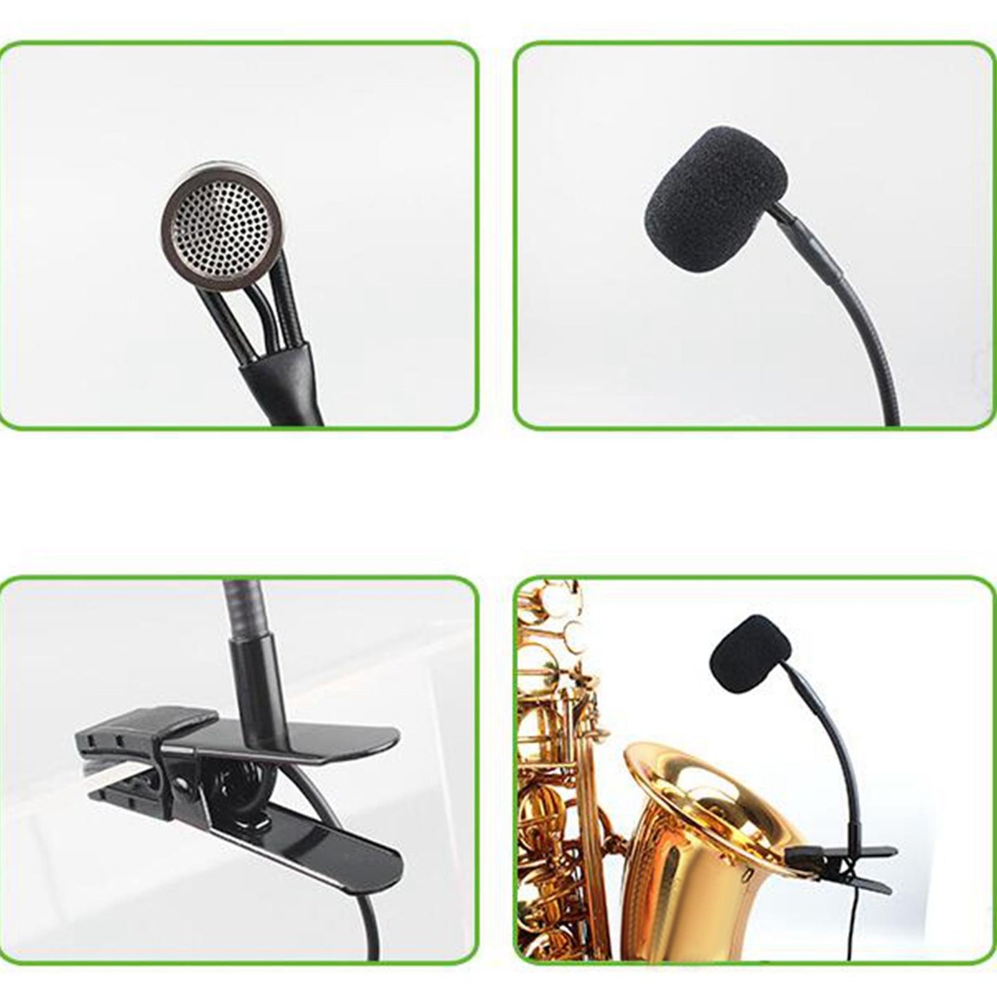 3.5mm Clip-On Mic Wired Condenser Dedicated Audio for Saxophone Performance