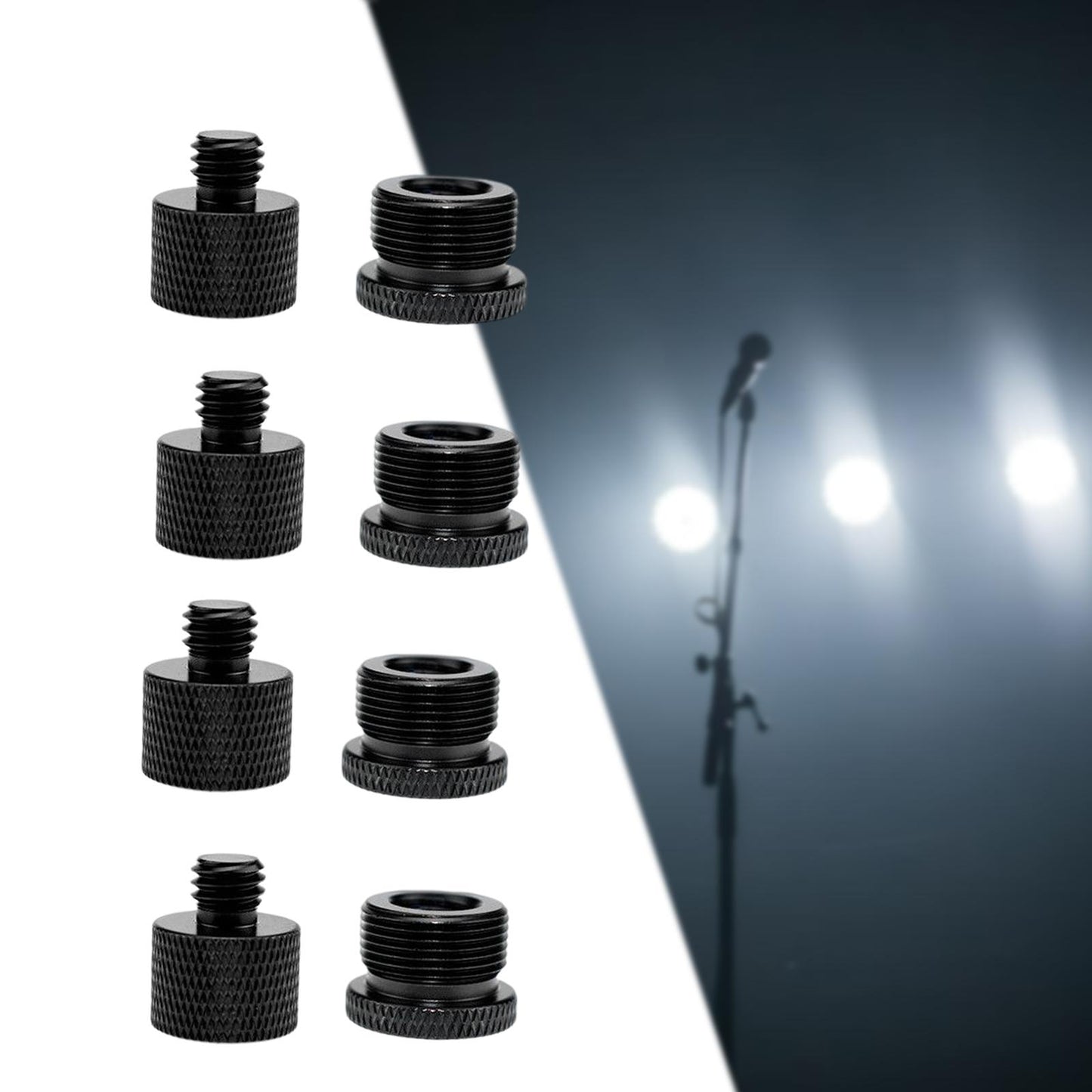 8Pcs Mic Stand Adapter Universal Screw Adapter Thread for Microphone Stand