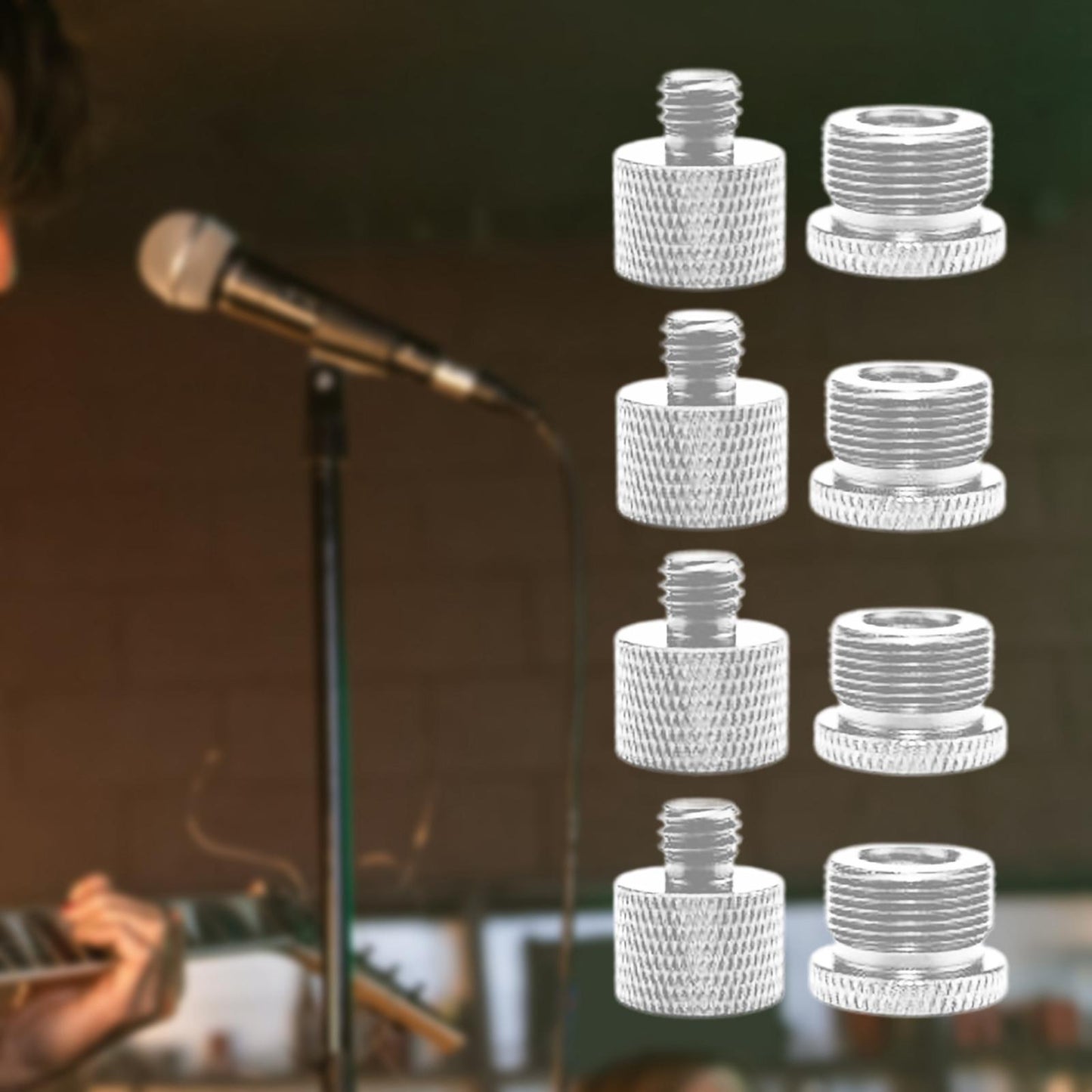 8Pcs Screw Thread Adapter for Microphone Stand (5/8 Male to 3/8 Female)