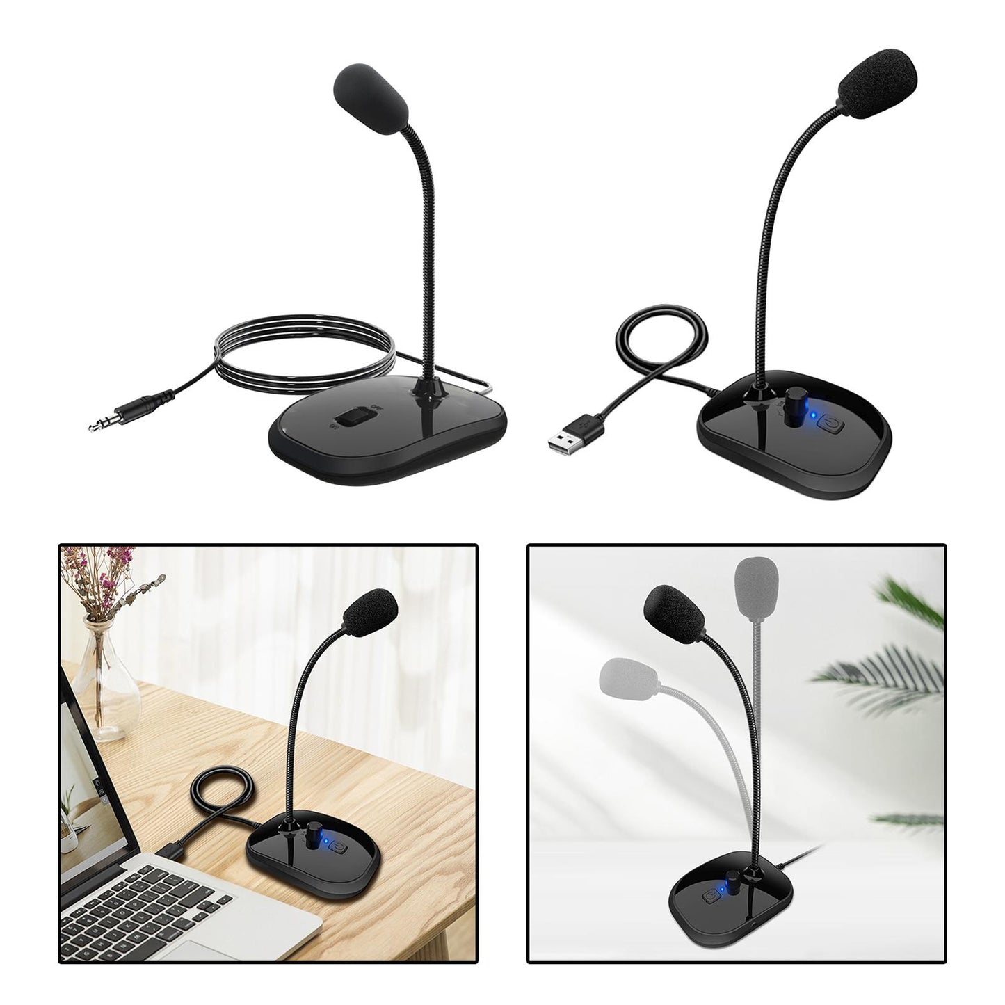 Computer Microphone Omnidirectional Condenser Mic for Streaming Facebook USB