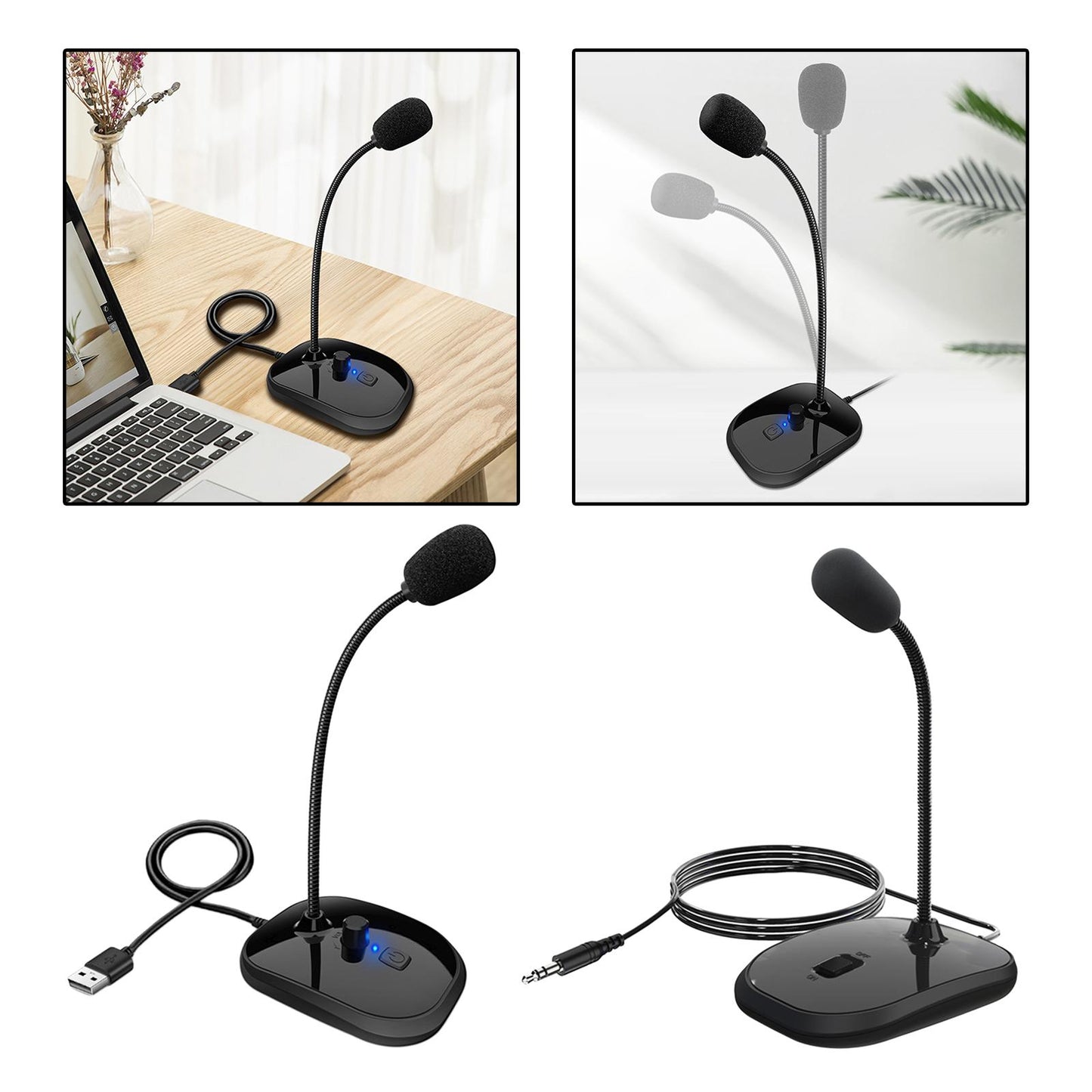 Computer Microphone Omnidirectional Condenser Mic for Streaming Facebook USB