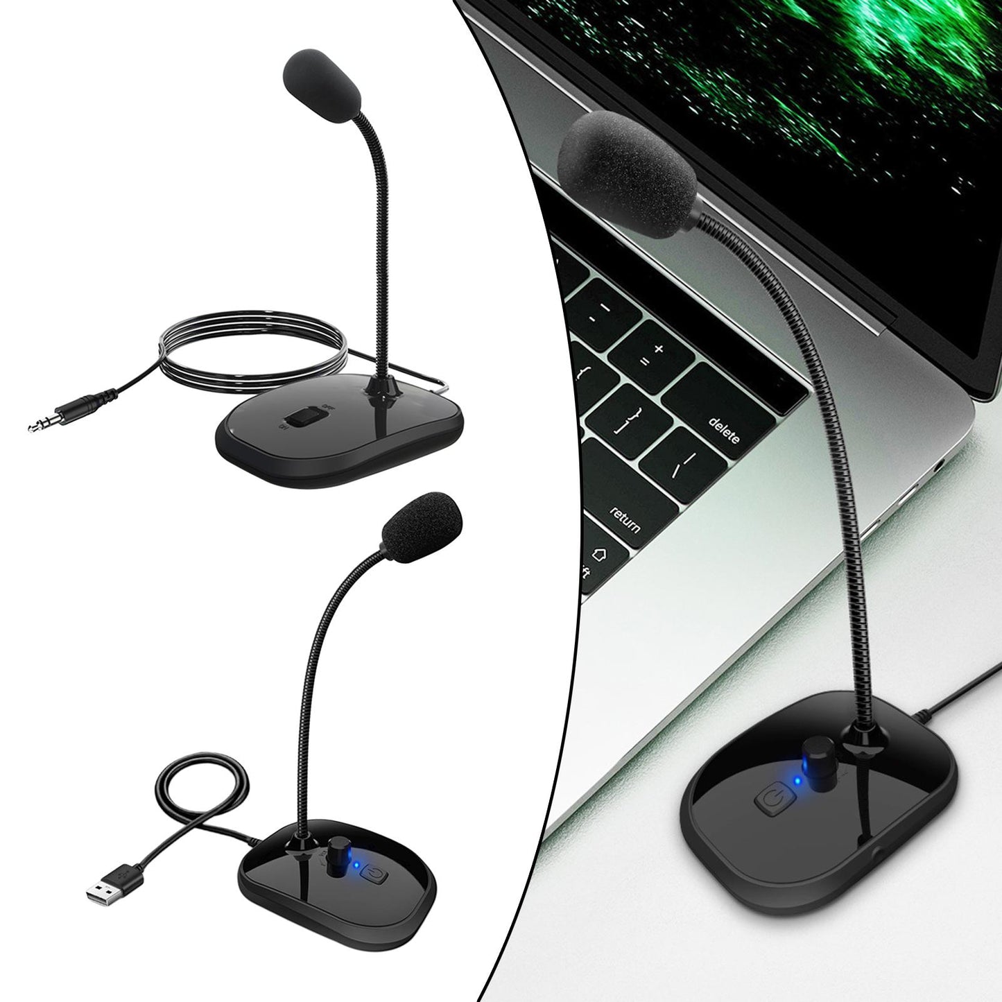 Computer Microphone Omnidirectional Condenser Mic for Streaming Facebook USB