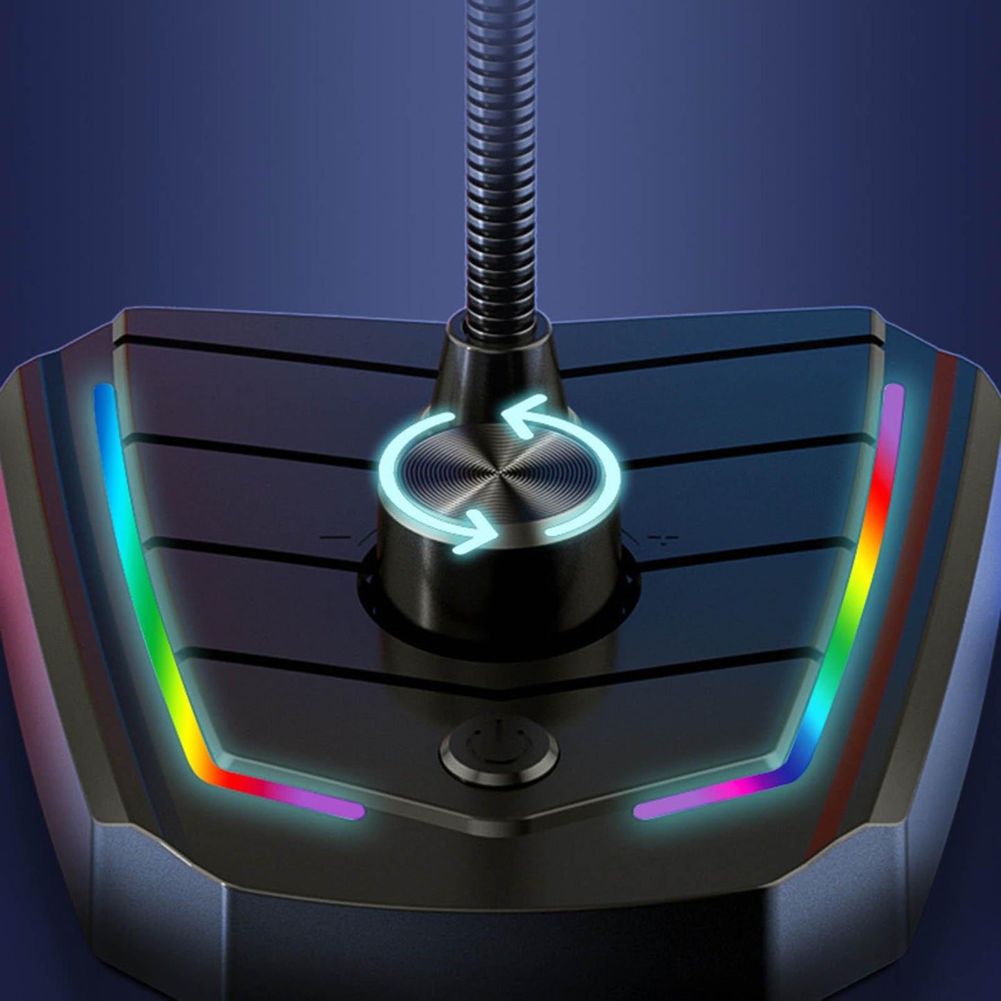 USB Microphone Adjustable Gooseneck RGB Light for Games Broadcasting Skype